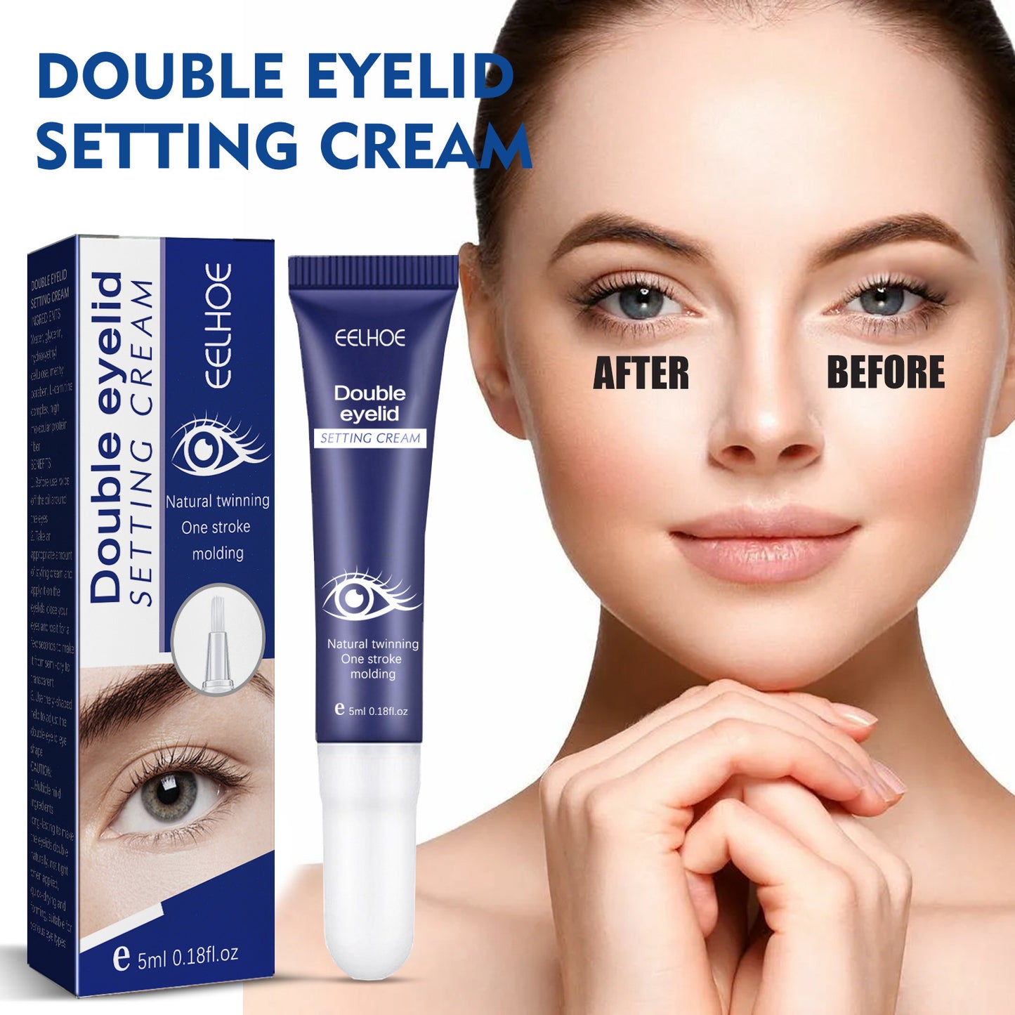 Double Eyelid Setting Cream, Traceless, Invisible, Long-lasting Waterproof, Firming, Natural, Quick-drying, Beauty Cream For Big Eyes